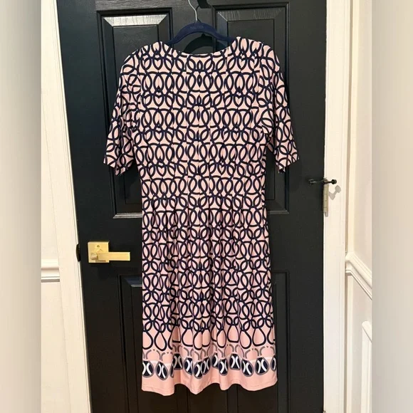 Shelby & Palmer Pink and Navy Interlocking Circle Dress - Picture 3 of 7